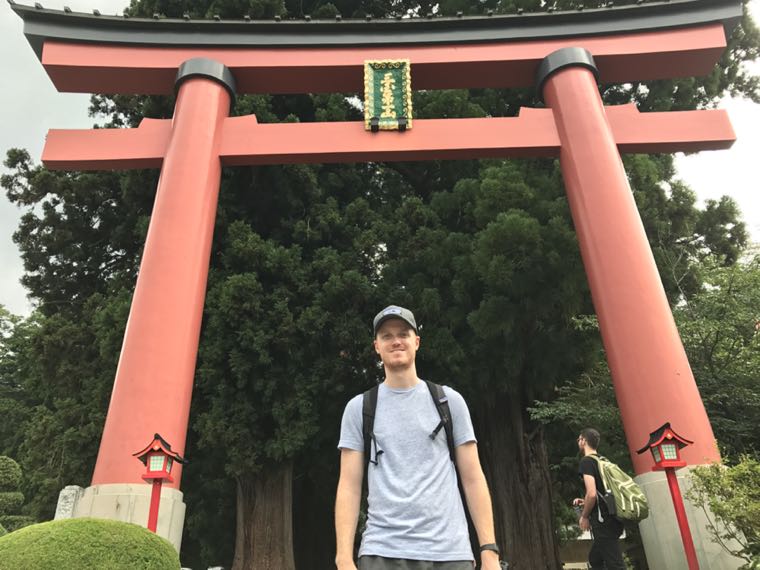 Me at the entrance to Sengen-jinja Shrine