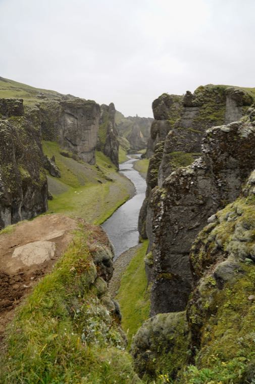 Up River in Fjaðrárgljúfur Canyon