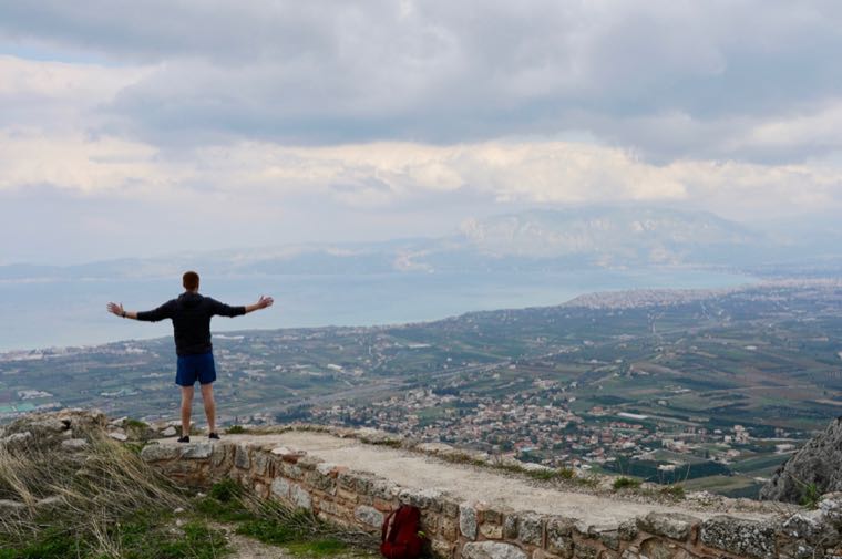 Looking out over Corinth