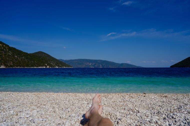 Relaxing at Antisamos Beach